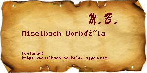 Miselbach Borbála névjegykártya